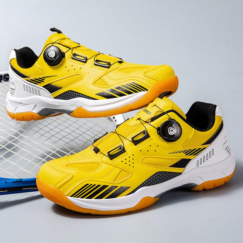 New Tennis Badminton Shoes Low Cut Casual Sports Shoes Rubber Uppers for Men And Women Double Rotation Buckle Sports Shoes