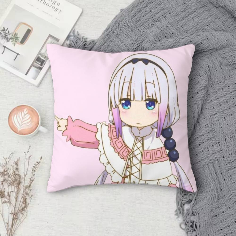 MMiss Kobayashis Dragon Maid Doublesided Printed Square Decorative Cushion Cover for Sofa Living Room Home Decor