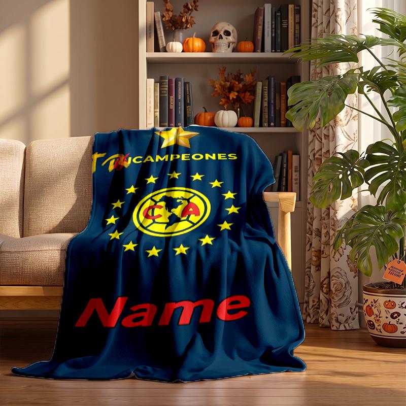 Club America Custom Flannel Blankets Soft Warm Cozy Throws for Home Decor Holiday Gifts