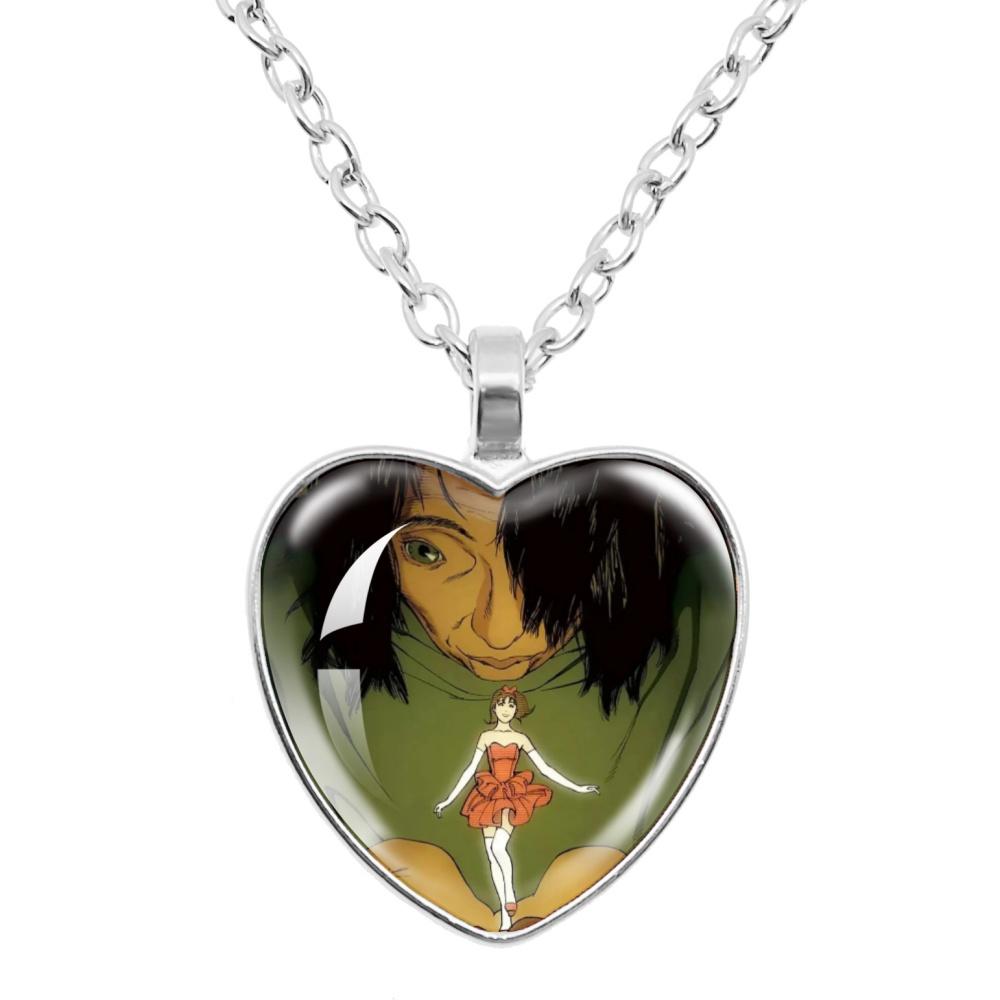 Perfect Blue Anime Movie Cartoon Glass Heart-Shape Pendant Necklace Cass Heart Shape Pendant Necklace Jewelry Charm Collect Gift