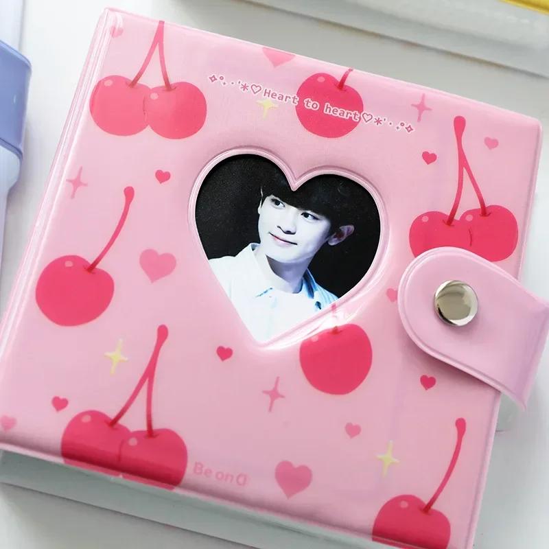 3 tums fotoalbum Kärlekshjärta Ihålig fotokortshållare Kpop Kortpärm Sött Björn Mjölk Album Instax Scrapbook Album Samlarbok