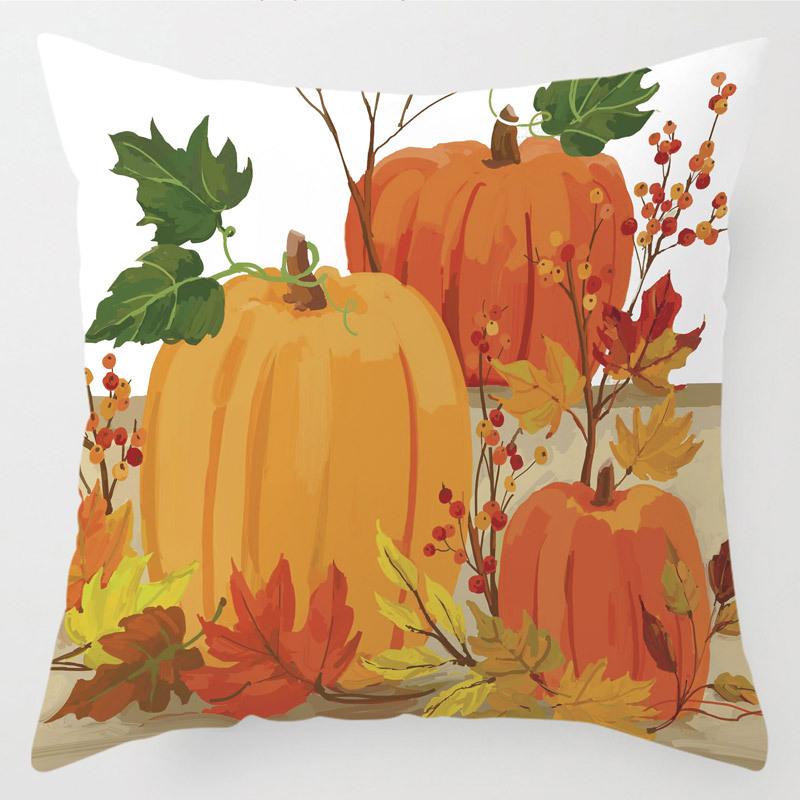 Thanksgiving Pillow Cover, Linen Peach Skin Cushion Cover, Home Sofa Cover, Cushion Waist Pillow, Linen Pillow