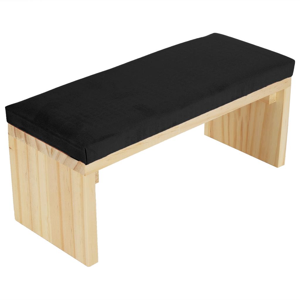 Nail Art Hand Pillow Mat Soft PU Leather Wooden Stand Arm Rest Cushion for Nail Salon