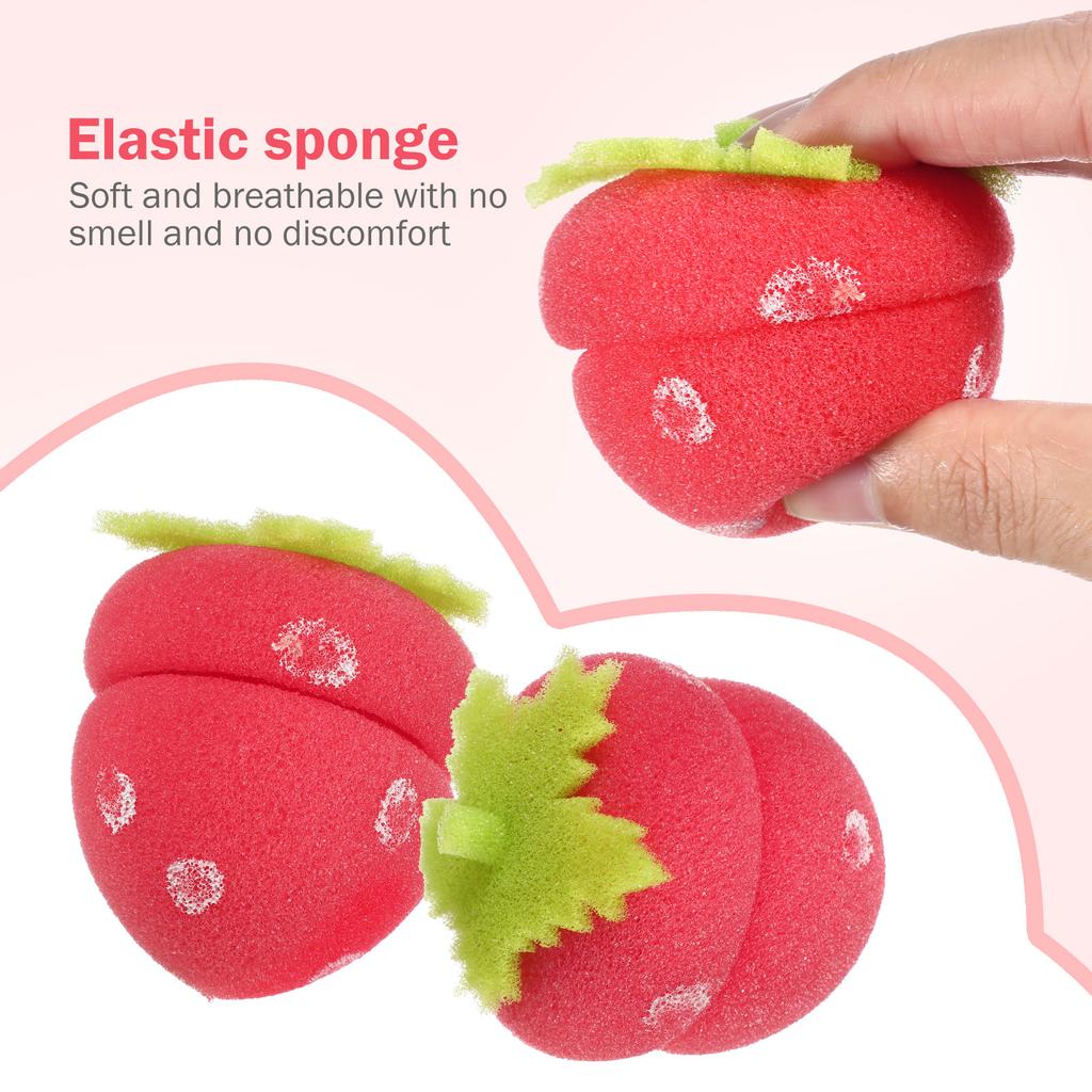 12 PCS Strawberry Hair Curl Sponge Styling Tool Rollers Curly Women Curler Women's