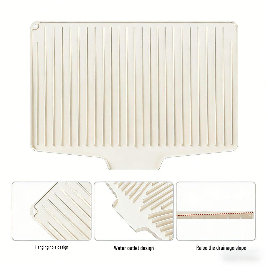 Silicone Kitchen Countertop Drying Mat & Heat-Resistant Drainage Board