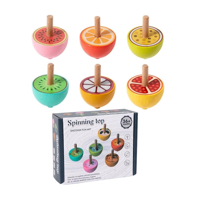 6Pcs Fun Whirling Tops Toy For Children Colorful Education Rotating Gyro Nostalgic Toy for Kids Hand Eye Coordination