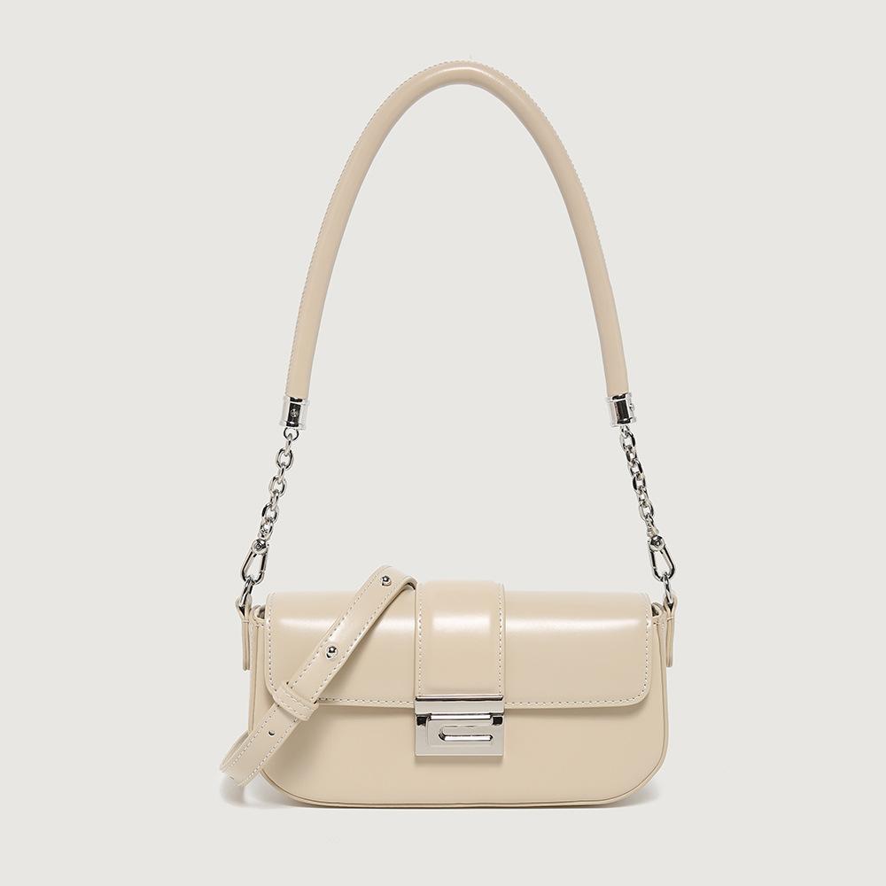 Small bag 2024 new model, high-end niche harmonica chain small square bag, baguette underarm bag, women's shoulder and crossbody bag