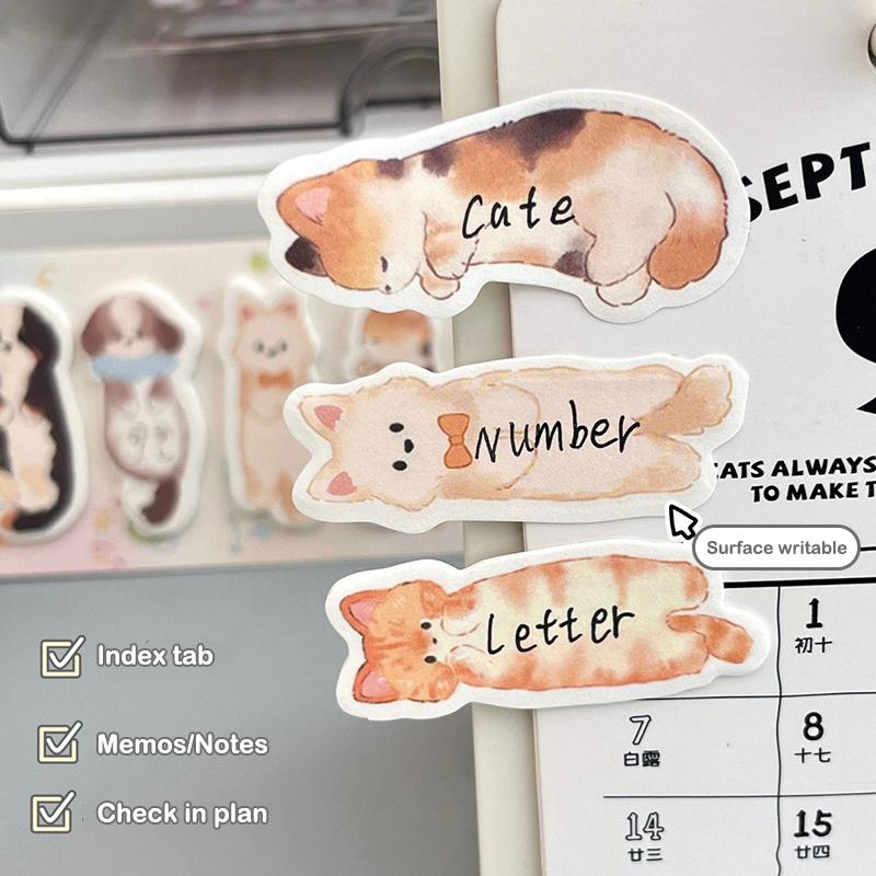 Cute Cartoon Animal Ass Sticky Notes Page Marking120Sheets Dog Cat  Hip Memo Pad Notepads Thick Paper School Office Stationery