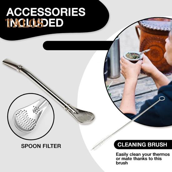 Sada šálků Yerba Mate Dvojitá stěna šálek ve tvaru tykve z nerezové oceli s kartáčkem na čištění šálků Bombilla Čajová souprava Antioxidant Bohatá Energie Boost