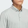 Adidas Ultimate365 Stripe Polo Shirt Golf Men Polo Shirt Silver-Grey-Green Miracle-Silver JF8999