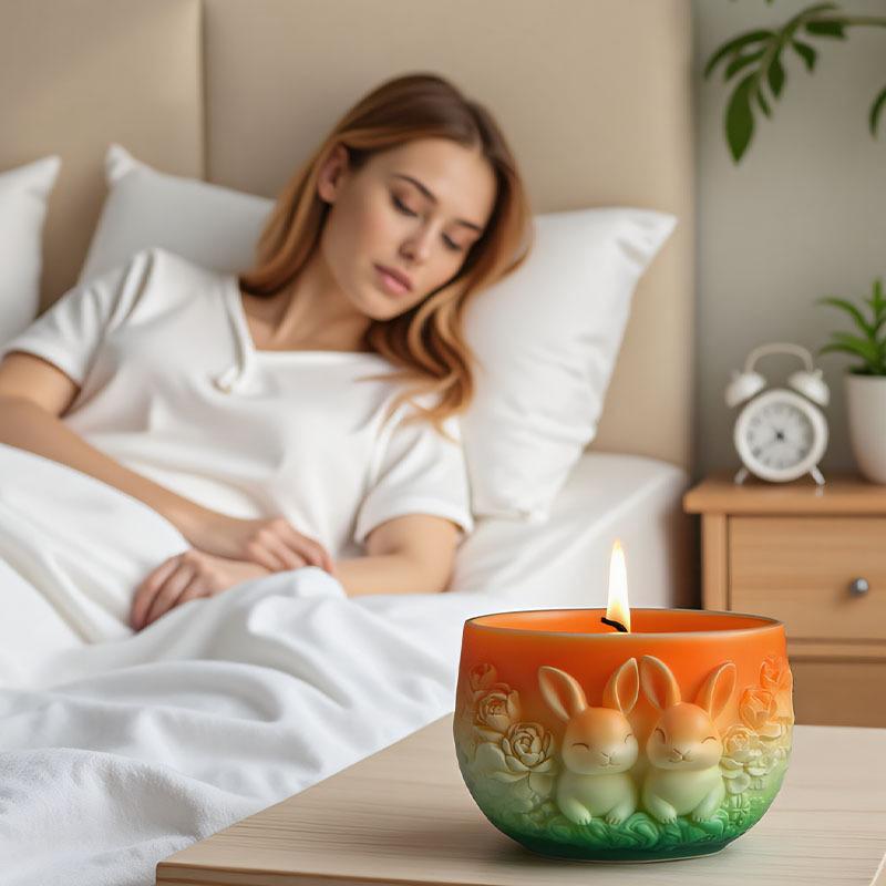 Lovely Bunny Flower Pattern Silicone Mold Candle Aromatherapy Cup Flower Pot Gypsum Mold DIY Craft Moulds Reusable Handmade Tool