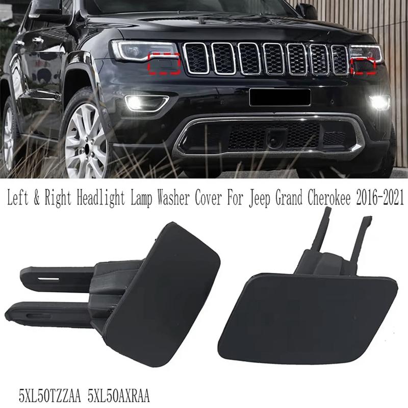 Left & Right Headlight Lamp Washer Cover Headlight Washer Nozzle For Jeep Grand Cherokee 2016- 5XL50TZZAA 5XL50AXRAA чёрный