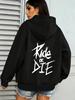 Sudadera Unisex 2026 Ride Or Die con Gráfico de Letra Estampado en la Espalda Sudadera de Manga Larga Oversize Streetwear Otoño Invierno