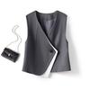 Unregelmäßige Anzugweste Damen Ärmellos Frühling Herbst Layering Büro Professionell Smart Weste