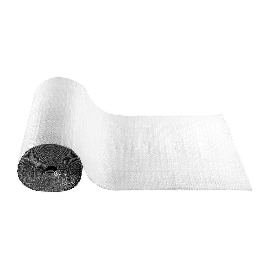 Reflective Insulation Roll, Double-Layer Air Bubble Radiant Barrier, 6mm 30.48 m x 1.22 m, Aluminum Foil White PE Film Heat Reflective Shield, Thermal