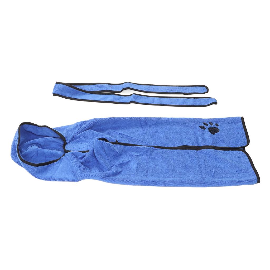Dog Drying Coat Microfibre Fast Drying Highly Absorbent Pet Wearable Bath Towel with Adjustable Waist Belt for Dogs Cats
