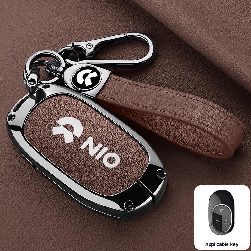 Zinc Alloy Leather Car Key Key Case For Nio Et7 Et5 For Nio Nio Es6 Es8 Ec6 Et7 Key Fob Car Key Case