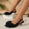 Luxury High Heeled Sandals Women Sexy Pointed Toe Back Strap Thin Heels for Women Elegant Bow Design Banquet Dress Shoes