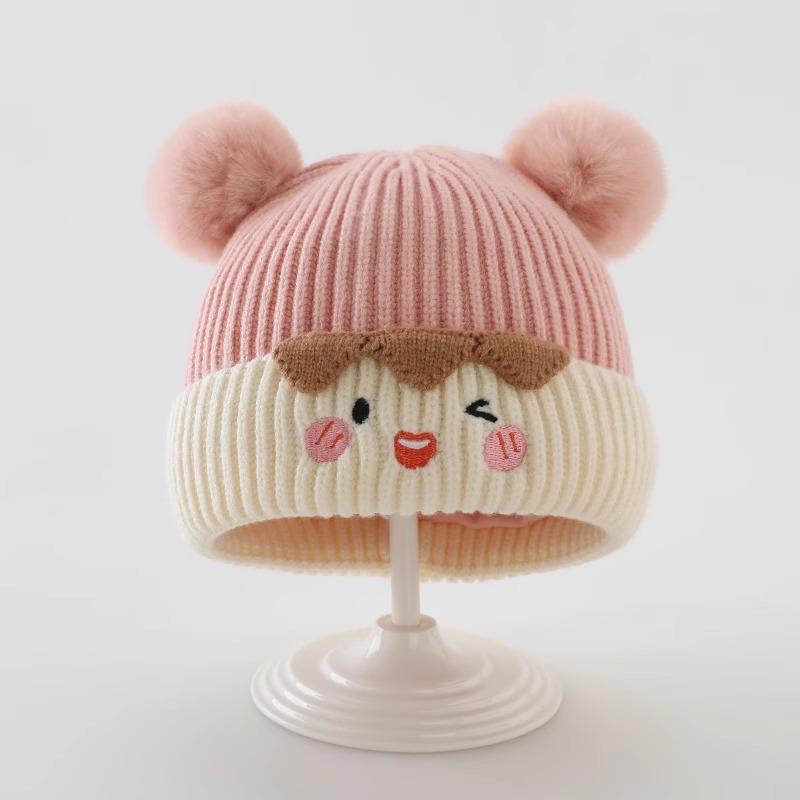 Autumn and Winter Children's Knitted Hat Baby Warm Windproof Ear Protection Pullover Hat Korean Style Fashionable Personalized Baby Woolen Hat