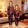 Family Matching Halloween Print Loungewear Set Long Sleeve Top and Pants for Parents and Kids