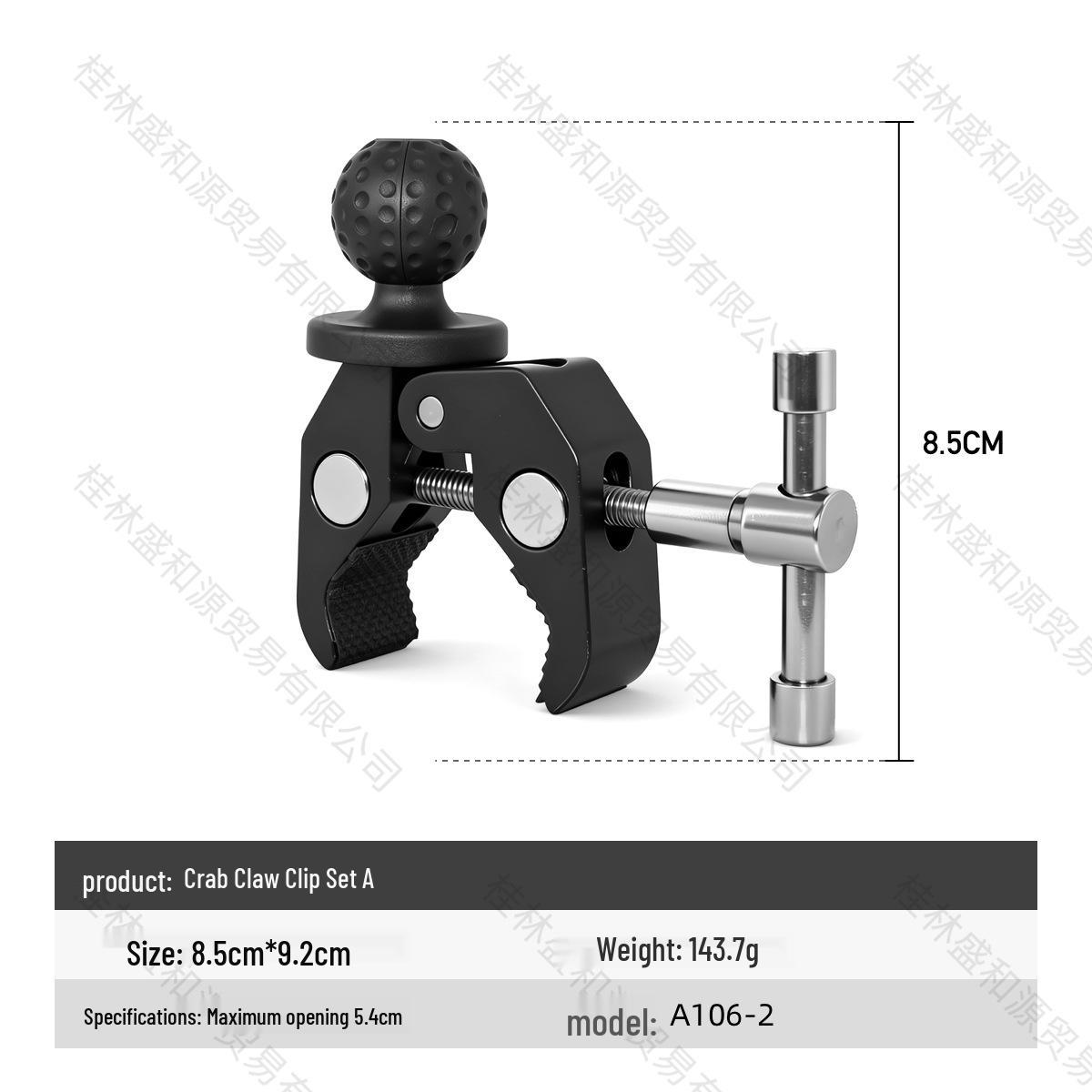 Large Crab Clamp 3/8  & 1/4  Photography Ball Head Heavy-Duty Metal Clip & Phone Holder.