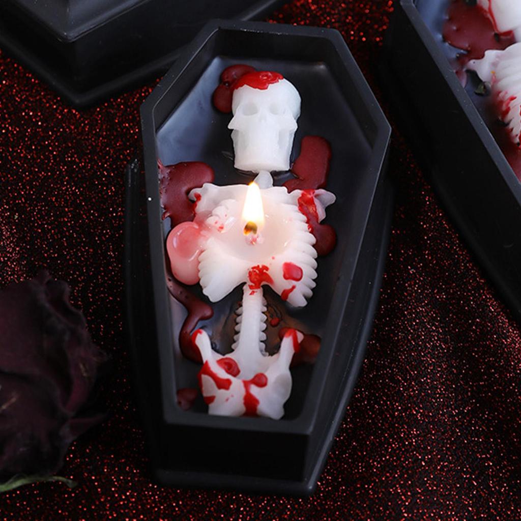 Soy Candles Halloween Coffin Candle Fragrant Table Centerpiece Halloween Decor For Kitchen Desk Room Apartment Farmhouse