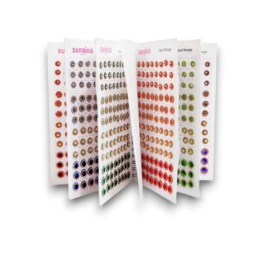 Sunaina Spiral Multicolor Doubleshade Mix Desginer Crystal Stone Bindis Forehead Kumkum Sticker Bindi Book for Women & Girls!