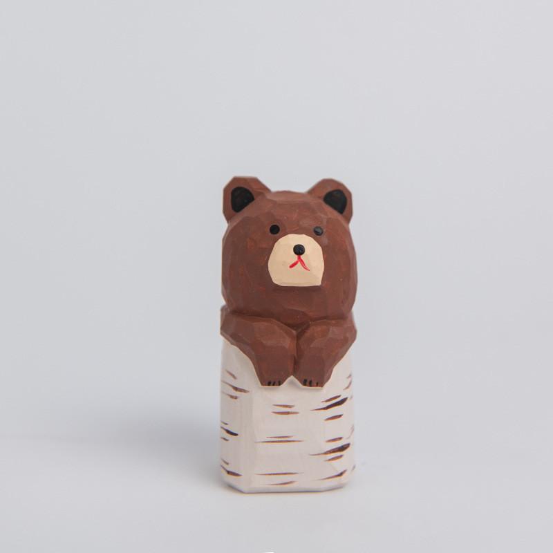 

Wooden Cat And Dog Desk Decor For Stress Relief And Emotional Balance Gift For Office Workers коричневый