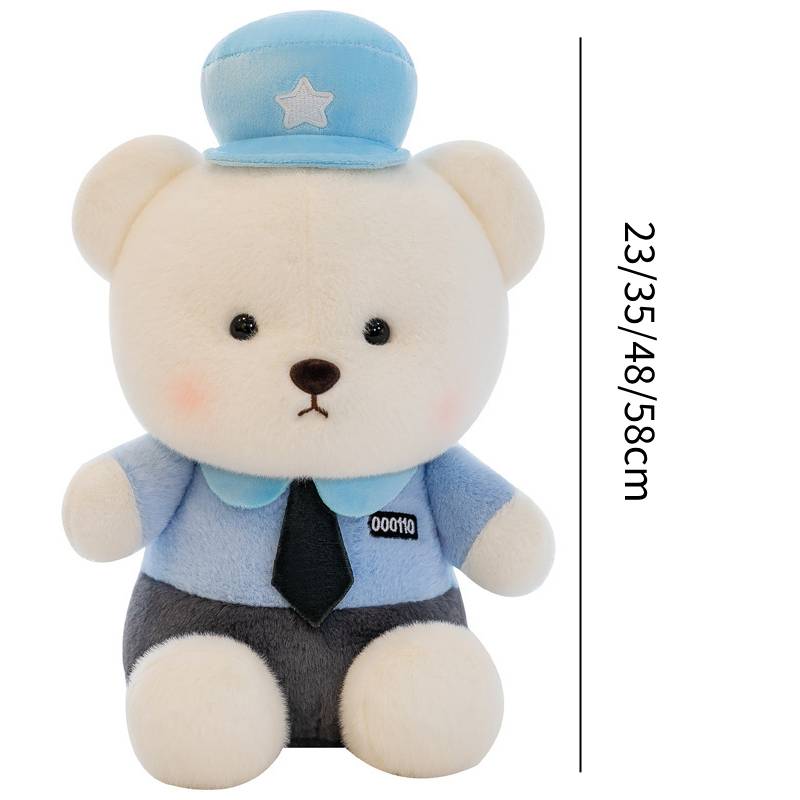 

Bear Police Teddy Bear Childrens Plush Toy Blue Green Companion Gift Decorative 23cm/9.06in синій