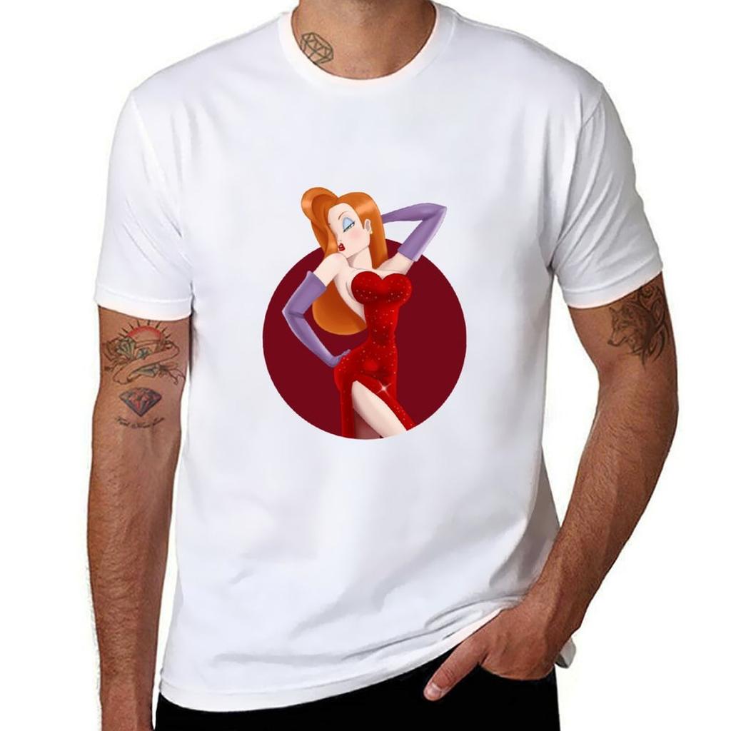 Jessica Rabbit T-Shirt T-Shirts Baumwolle 100% T-Shirt für Mann 100 Prozent Baumwolle Herren T-Shirts für Männer lässiges T-Shirt