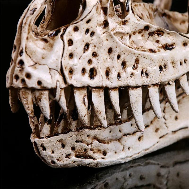 Resin Dinosaur Skull Skeleton Head Figurine Sculpture Ceratosaurus Craft Statues for Decoration Halloween Home Decoration Gift