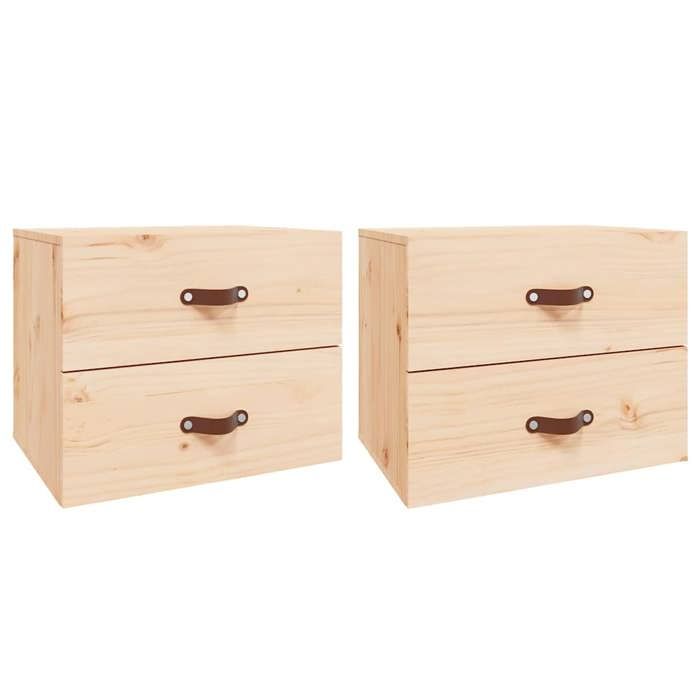 Table de chevet murale - Maison Exclusive - Bois de pin massif - Flottante - Rangement 50x36x40 cm