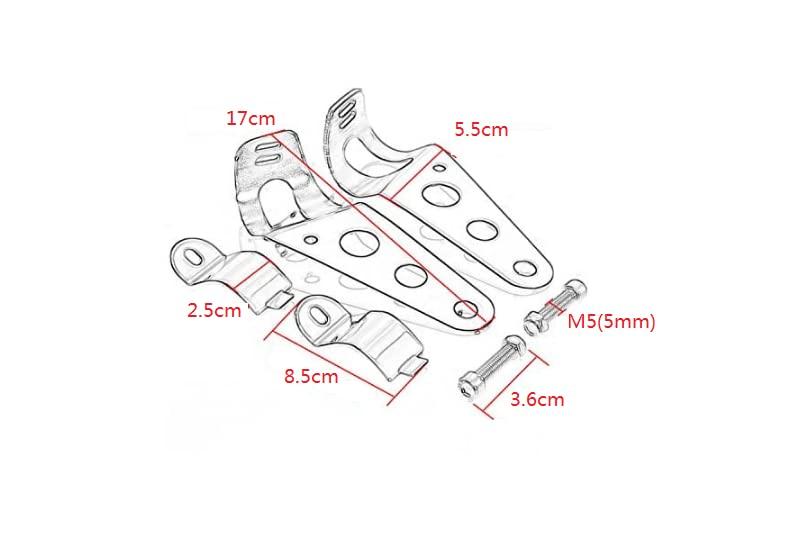 Bike light stay for front fork diameter 35-43mm headlight stay metal