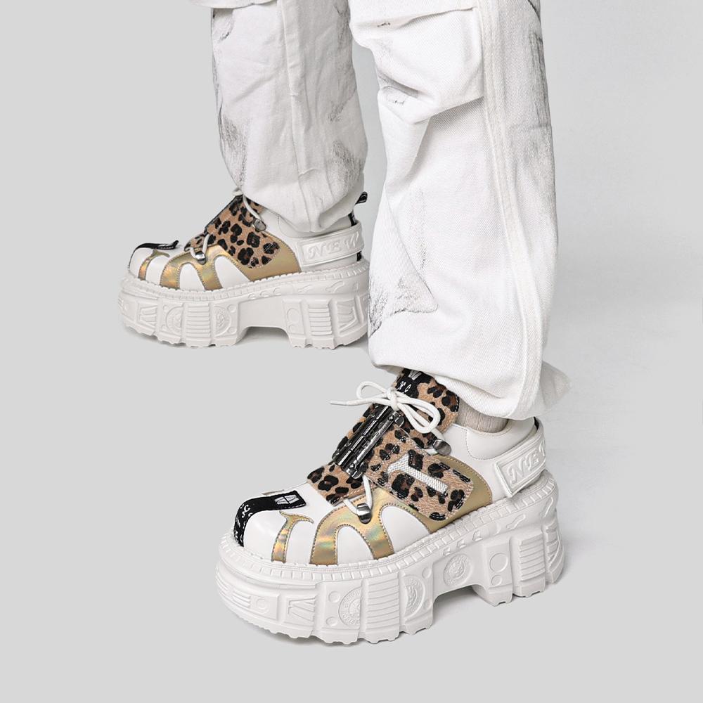 Dámské tenisky Nový punkový styl Dámské boty Gotické kotníkové rockové boty Šněrovací Výška podpatku Platformové boty Dámské Kovová dekorace