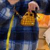 2025 new yellow plaid mini messenger bag earphone bag change bag spring and summer cute ins women's handbag tide