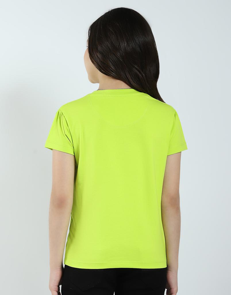 MONTE CARLO Mädchen Bedrucktes Rundhals Halbarm Top