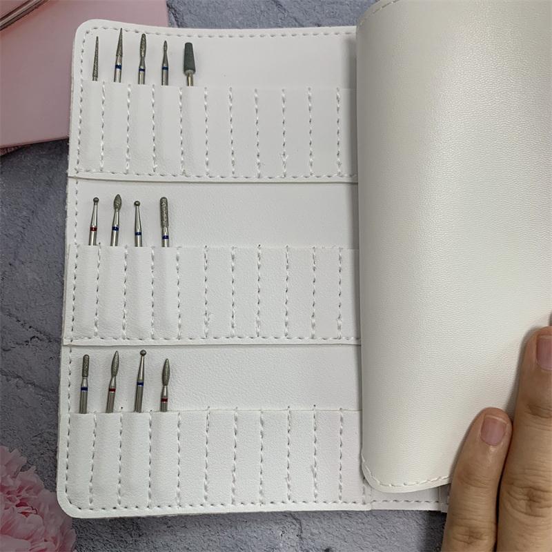 37 Positions Folding Nail Drill Bits Bag Portable Holder Diy Nails Art Tool Storage Soft Wallet Bags Manicure Accessories