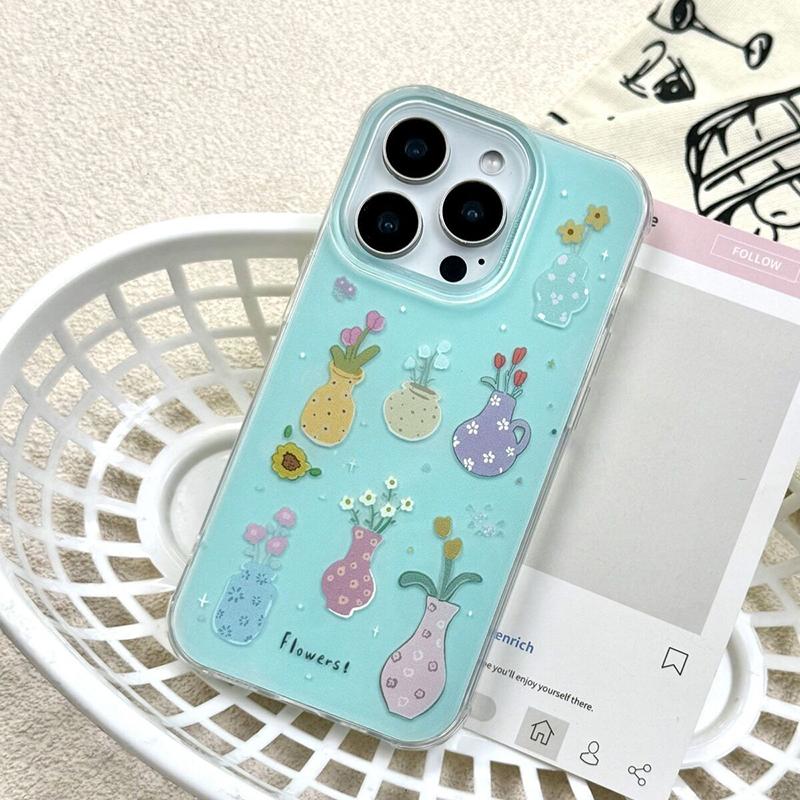 

Romantic Flower Vase Bracelet Case Compatible for IPhone 15 16 13 11 14 12 Pro Max X XS XR Max 15 7 8 16 Plus SE New IMD Cover iPhone 13 Pro