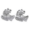 Yhpup 316l Stainless Steel Metal Ginkgo Leaf Drop Earrings 18K Gold PVD Plated Waterproof Trendy Statement Fashion Jewelry Gift