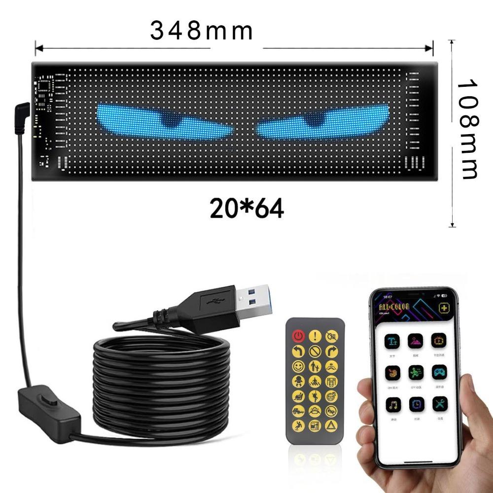 Funny Cars Devil Eyes Light Dynamic Display Screen Flexible LED Display Screen Smart Eye Lamp Soft Screen LED Truck Panel