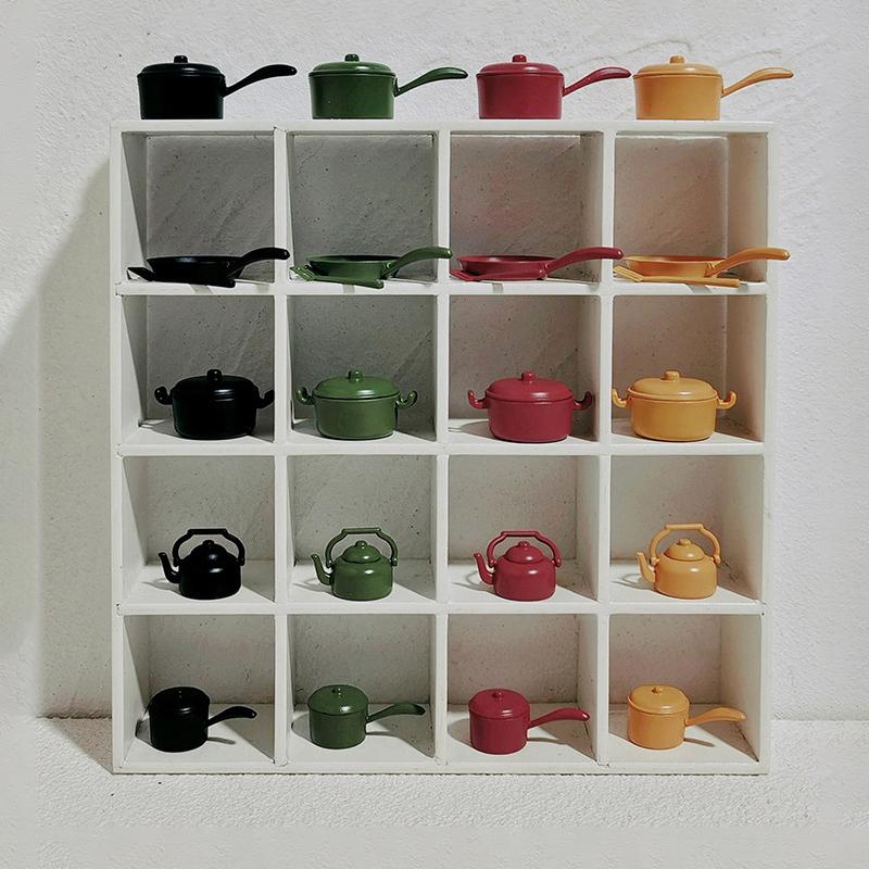 1:12 Dollhouse Minature Pot Frying Pan Shovel Kettle Set Doll Kitchen Cookware Kitchenware Decor Micro Scene Construction Props
