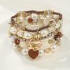 5Pair Of Heart Love Bracelets Simple Versatile Fashionable High-end Women's Delicate New Style Creative Zircon Gifts