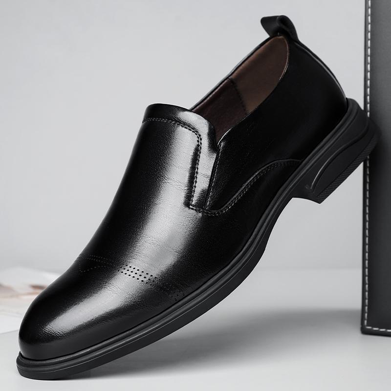 FashionHigh Quality Brand Men's Genuine Leather Shoes Glossy Business Shoes Men's Conference Formal Shoes Casual Loafers for men