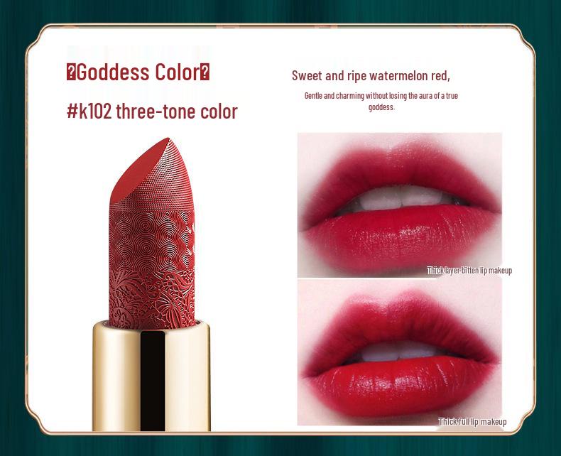 Velvet Koi Forbidden City Carved Lipstick – Chinese Style, Moisturizing, Influencer Favorite