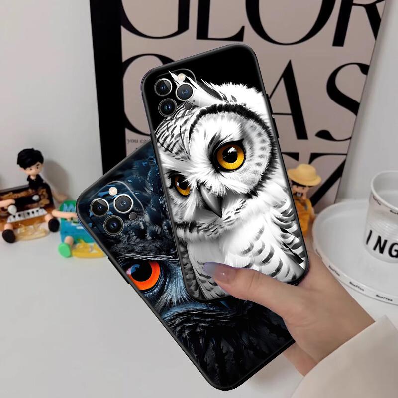 RP13 Cartoon Art Owl Phone Case for Samsung Galaxy S20 S21 S22 Ultra FE + Plus A21S A22 A24 A25 A26 A30 A30S A31