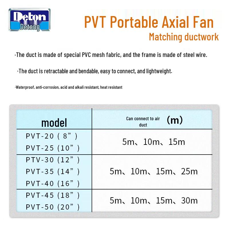 Deton PVT-40 Flexible Fan Duct