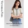 Women's Elegant Color-Block Ice Silk Knit Top