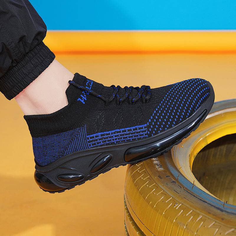 Men's Casual Sports Shoes Men's Foam Shock Absorption Sports Shoes Flying Mesh Breathable Socks Shoes