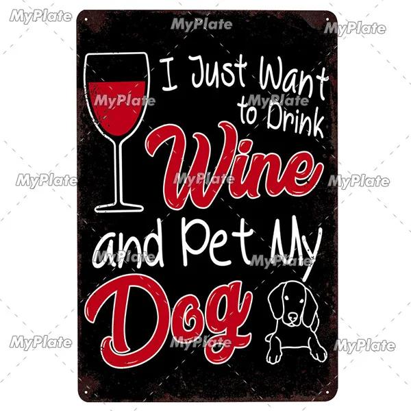 WINE Metal Sign Vintage Plaque Tin Sign Plate Wall Decor For Bar Club Man Cave Wine Kiln Art Painting Alcohol Poster