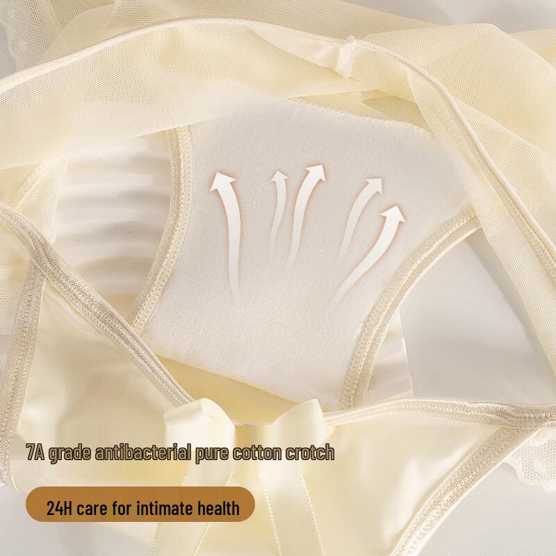 Audifen Women's Sexy Lace Seamless Cotton Crotch Briefs (3-Pack)